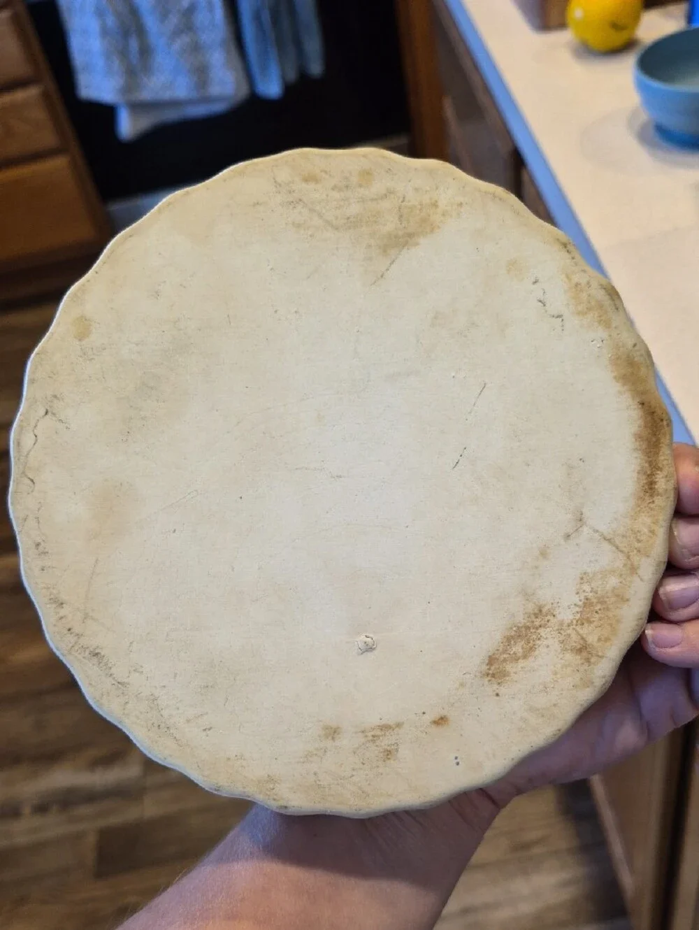 Vintage 1980's Recipe Quiche Dish; Ceramic Vegetable 6 Layer Bake Pie Tart Pan